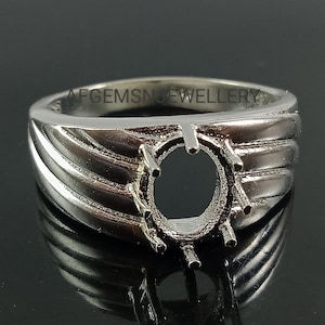 8X10 MM Oval Semi Mount Ring-Setting Ring-Without Main Stone Ring-Unset Ring-Engagement Ring-925 Sterling Silver Ring-Prong Setting Ring