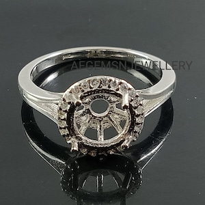 8X8MM Round Semi Mount Ring-Without Stone Ring-Ready To be Set With Your Own Stone-Mount Ring-925 Sterling Silver Ring-Prong Setting Ring