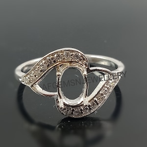 7X5 MM Oval Semi Mount Ring-Without Stone Ring-Promise Ring-Women Ring-925 Sterling Silver Ring-7x5 MM Oval Ring-Prong Setting Ring
