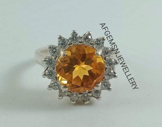 Anello Citrino Naturale (Sunela) 8.25 Carati – Pietra Ovale 18x14 Mm In Panchdhatu, Regolabile, Uomo/Donna