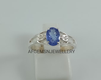 AAA color Tanzanite Ring-Handmade Silver Ring-Designer Ring-Natural Tanzanite Gemstone Ring-Proposal Ring-December Birthstone