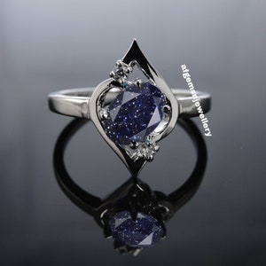 ヴィンテージ モルガナイト リング スターリングシルバー ハロー