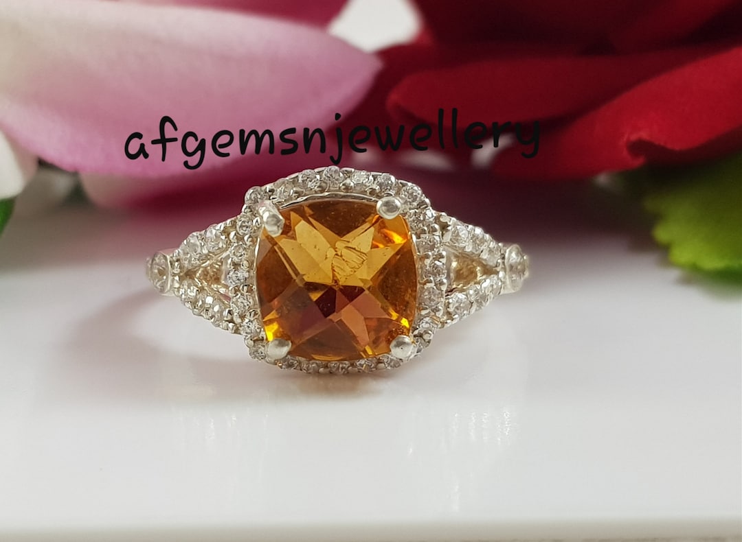 Topaz Color Ring Topaz Ring-yellow Topaz Ring-925 Sterling Silver Ring-natural Golden ...