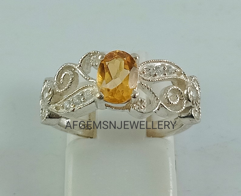 Unique Yellow Topaz Ring-925 Silver Ring-Golden Topaz Jewelry-Vintage Ring-Gift Ring-Women Ring-Yellow Golden Topaz-Birthstone Topaz Ring