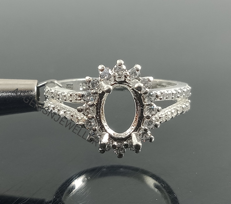 6X8MM Oval Semi Mount Ringwithout Stone Ringready to Be Set Etsy