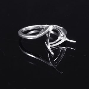 10MM Trillion Cut Semi Mount Ring-Without Main Stone Ring-925 Sterling Silver Ring-10mm Trillion Prong Setting Ring