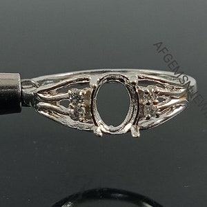 7X5 MM Oval Semi Mount Ring-Without Stone Ring-Promise Ring-Silver Mount Ring-Women Ring-Blank Ring-Mount Oval Ring-Prong Setting Ring