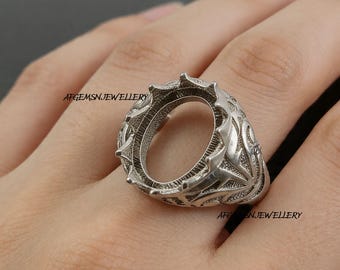 10X14MM Oval Semi Mount Ring-men Mount Ring-without Stone Ring-men