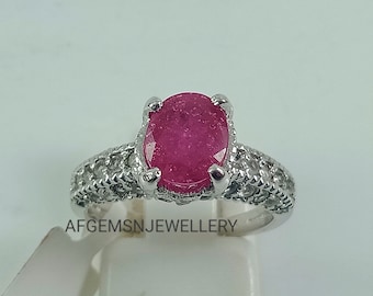 Unique Ruby Ring-Vintage Ruby Ring-925 Silver Ring-Gemstone Ruby-Red Ruby Ring-July Birthstone  Stone Ruby-Red Ruby-Ruby Jewelry Ring