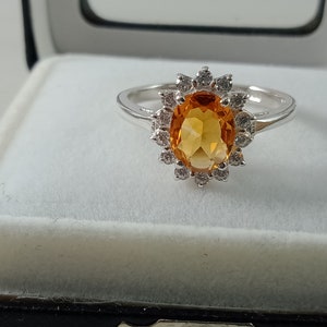 Natural Golden Topaz Ring-Wedding Golden Topaz Ring-925 Sterling Silver-7X5 MM Golden Topaz-Personalized Ring-Golden Topaz Jewelry Ring