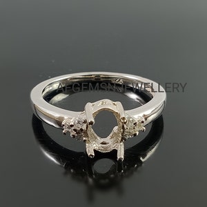 7X5MM Oval Semi Mount Ring-Mount Ring-Without Stone Ring-Ready to be set with your Own Stone-925 Sterling Silver Ring-Prong Setting Ring