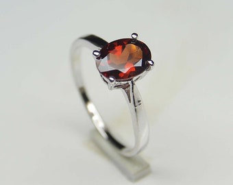 Beautiful Handmade Sterling Silver Natural Garnet Ring - Engagement, Promise, Gemstone Ring, Tiny Garnet Ring