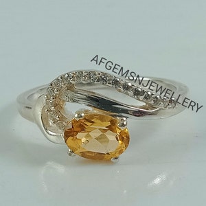 Unique Yellow Topaz Ring-Wedding Golden Topaz Ring-925 Sterling Silver-7X5MM Golden Topaz-Personalized Topaz Ring-Golden Topaz Jewelry Ring