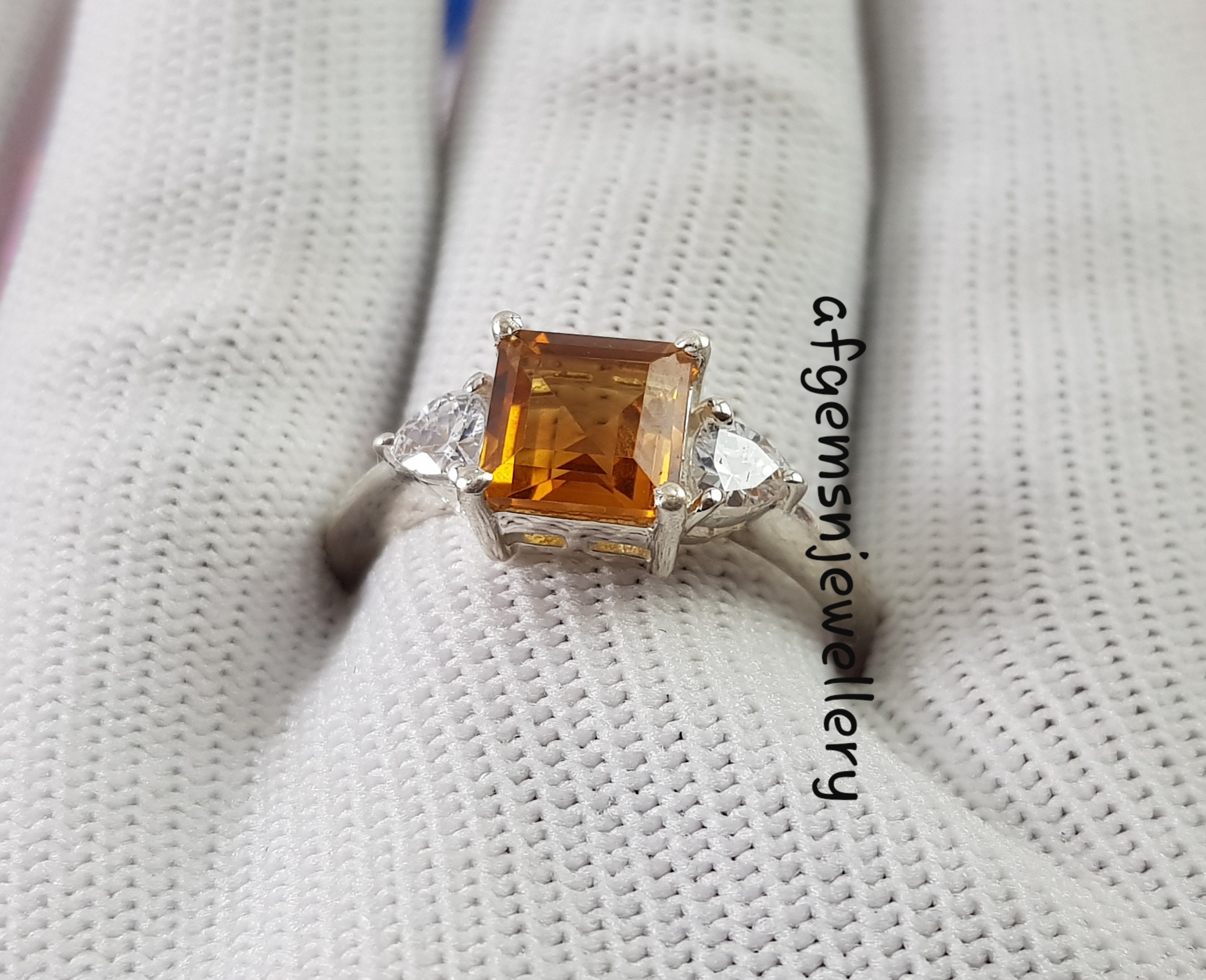 Natural Yellow Topaz Ring - 925 Sterling Silver Ring - Golden Topaz ...