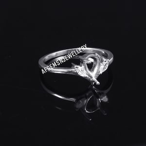 7X5MM Pear Semi Mount Ring-Without Stone Ring-Ready To be Set With Your Own Stone-925 Sterling Silver Ring- Pear Ring-Prong Setting Ring