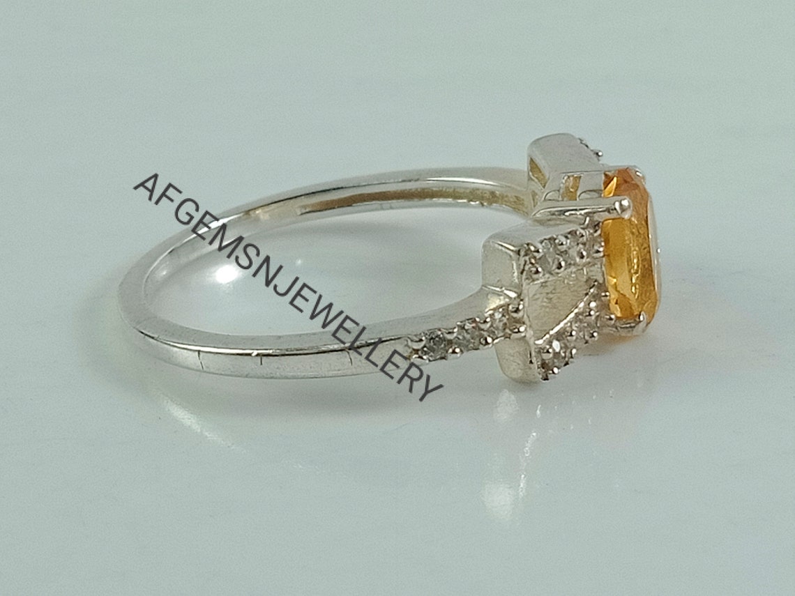 Yellow Topaz Ringnatural Golden Topaz Ring925 Sterling Etsy
