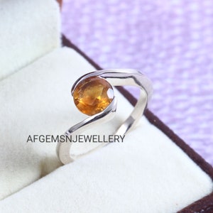 November Birthstone Ring-925 Silver Ring-Yellow Topaz Ring-Women Ring-Golden Topaz Ring-Promise Ring