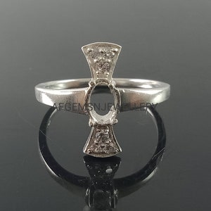 7X5 MM Oval Semi Mount Ring-Without Stone Ring-Ready To be Set With Your Own Stone-925 Sterling Silver Ring-Blank Oval Prong Setting Ring