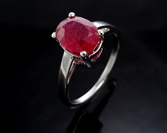 Rubin Ring-handmade Silber Ring-rot Rubin Ring-Ruby Edelstein Ring-Statement Ring-Vorschlag Ring-Big Stone Rubin-Ruby Schmuck-Ring