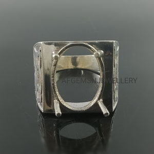 Semi Mount Ring-Without Stone Ring-12X16 MM Oval Ring-Ready To be Set With Your Own Stone-925 Sterling Silver Ring-Prong Setting Ring