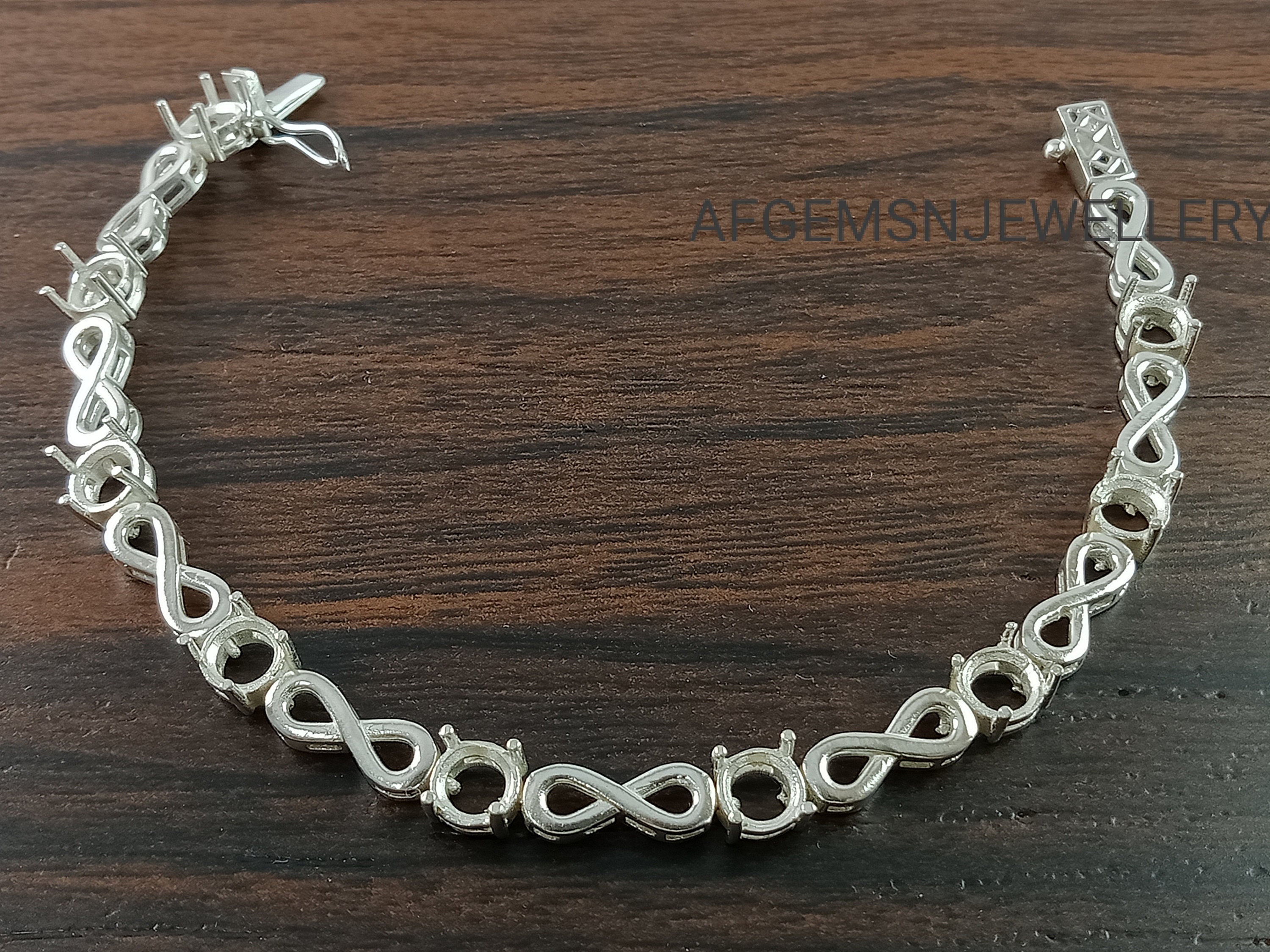 5X5MM Round Semi Mount Braceletwithout Stone Bracelettennis Etsy