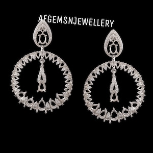 Semi Mount Earring in 925 Sterling Silver Free Size Stone