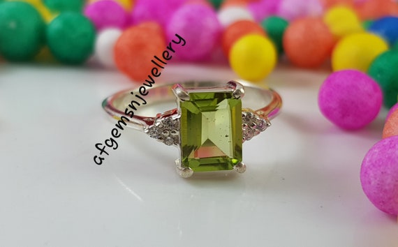 Natural Peridot Solid Sterling Silver Women's Ring 3.6 Carats Genuine  Birthstone Romantic Special Unique New Design Meaningful - AliExpress