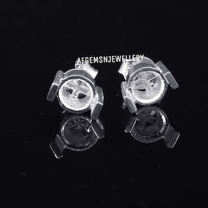 5MM-10MM Round Semi Mount Stud Earrings-Without Stone Earrings-Ready To be Set With Your Own Stone-925 Silver-Prong Setting Stud Earrings