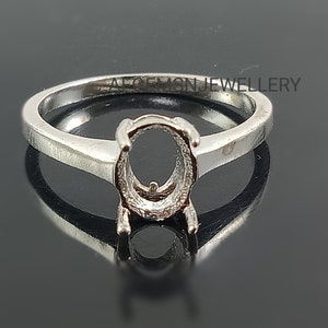7X5MM Oval Semi Mount Ring-Without Stone Ring-Promise Ring-Women Ring-925 Sterling Silver Ring-7x5 MM Oval Ring-Prong Setting Ring