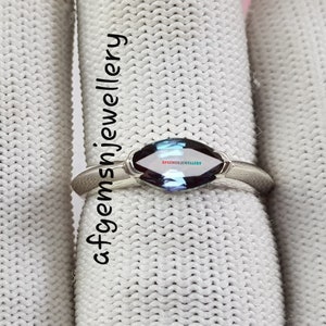 Marquise Alexandrite Wedding Ring, Color Changing Stone Ring, June Birthstone Ring, Promise Ring, Silver Alexandrite Rings, Anniversary Ring
