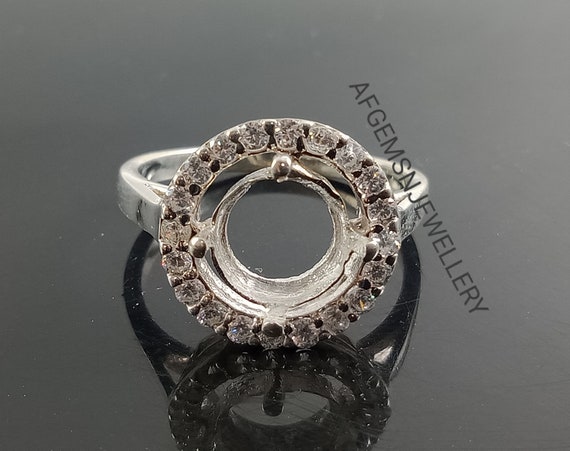 Buy 9X9 MM Round Semi Mount Ring without Stone Ring engagement