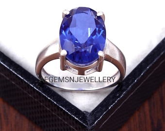 Beautiful Tanzanite Stone Ring /Solid Silver 925/Statement Ring /Elegant Handmade Design Ring/Engagement Ring/Perfect Gift Ring For Her