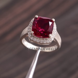 Rhodolith Granat Labrosa Edelstein Ring, Rhodolith Granat Cocktail Ring, Verlobungsring, Frauen Ring Jahrestag Ring