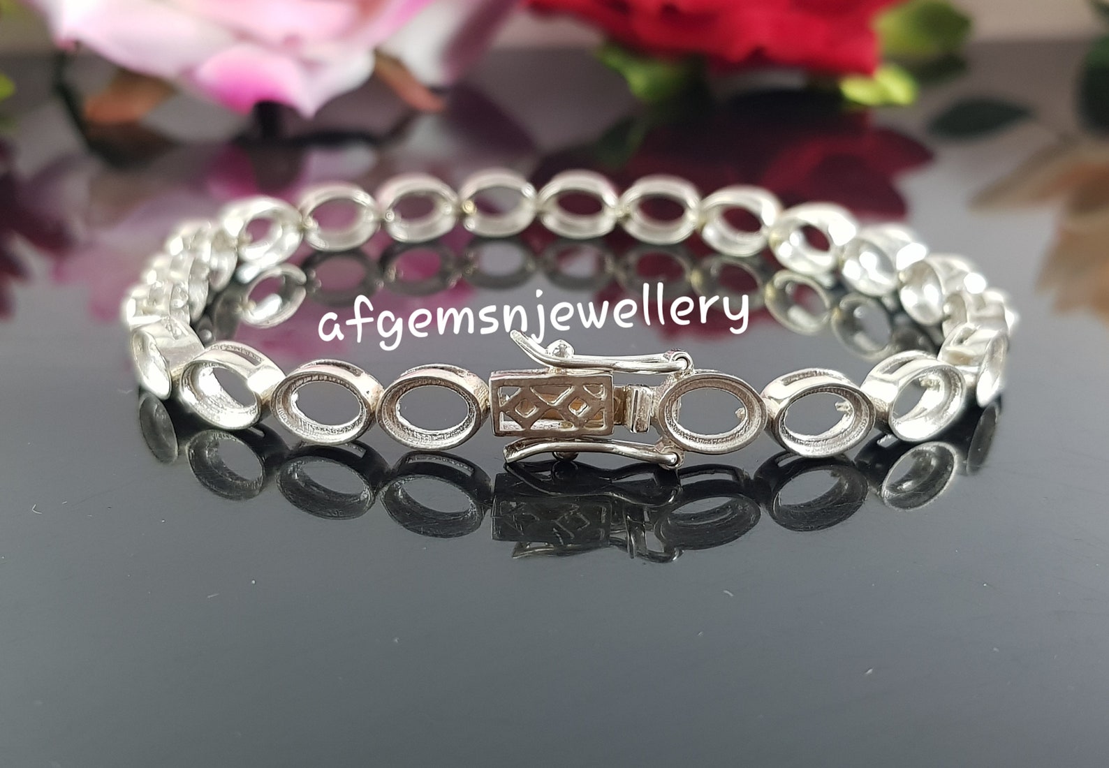 Mount Tennis Bracelet 7X5MM Oval Semi Mount Braceletwithout Etsy