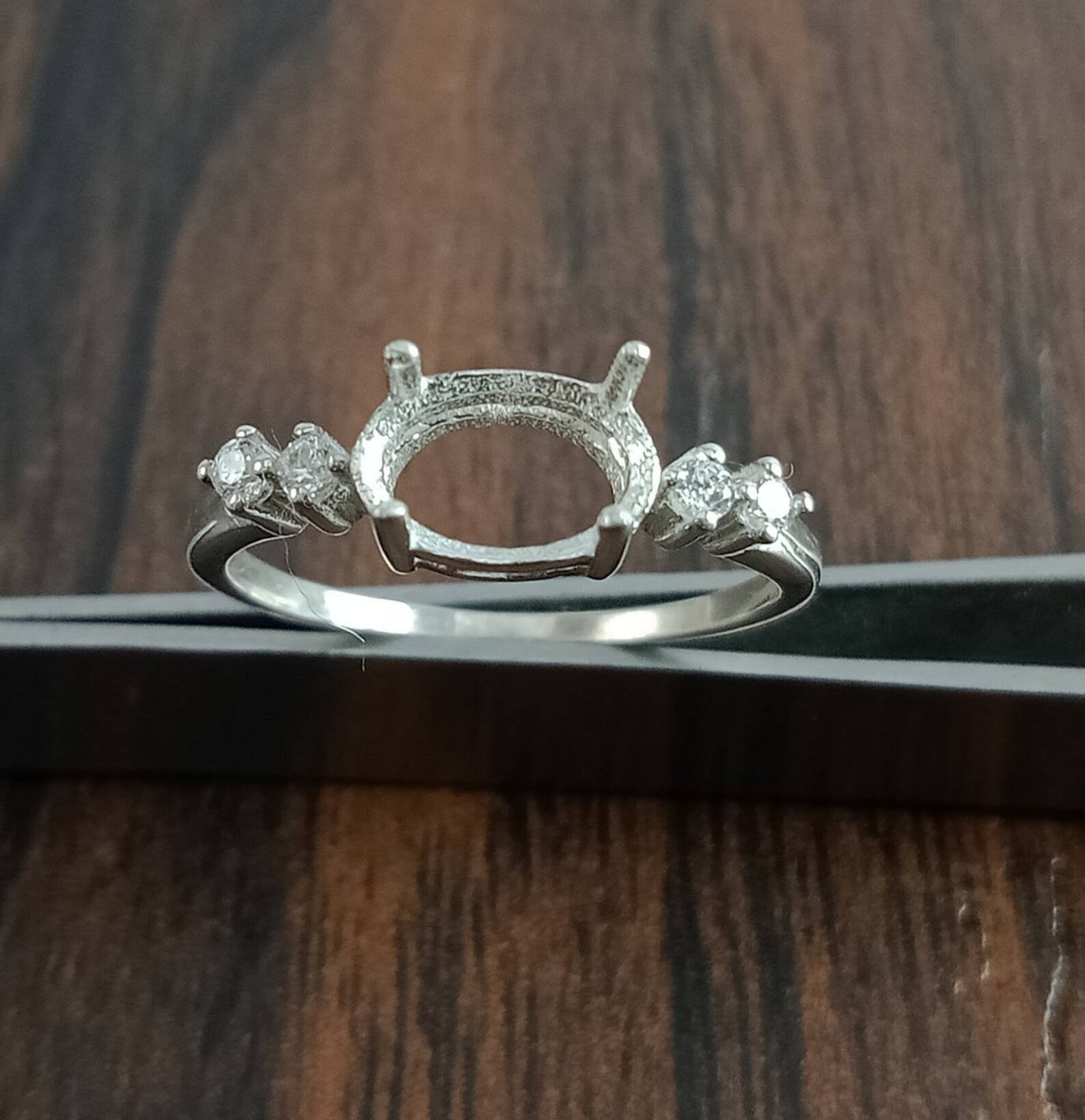 6X8MM Oval Semi Mount Ringwithout Stone Ringready to Be Set Etsy