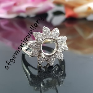 8MM Round Semi Mount Ring-Without Stone Ring-Ready To be Set With Your Own Stone-Jewelry Ring-925 Sterling Silver Ring-Prong Setting Ring