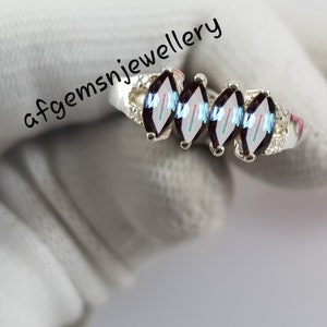 Marquise Cut Alexandrite Ring For Women- Color Changing Gemstone Ring- Alexandrite Ring in 925 Sterling Silver