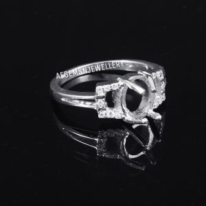 7X9 MM Oval Cut Semi Mount Ring-Without Stone Ring-Ready To be Set With Your Own Stone-925 Pure Silver Ring-7x9mm Oval Prong Setting Ring