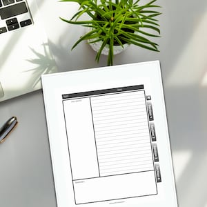 Hyperlinked Cornell Notes Template for Supernote | Study Notebook PDF