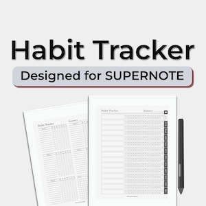 Digital Habit Tracker for Supernote | Hyperlinked PDF Template