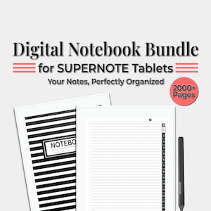 Digital Notebook Template for Supernote | 15 Hyperlinked Templates Bundle