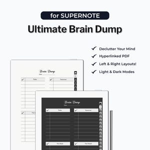 Ultimate Supernote Brain Dump PDF | Priority Matrix & Thought Organizer