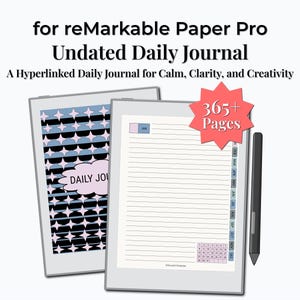 Undated Daily Journal for reMarkable Paper Pro | 365 Hyperlinked Days