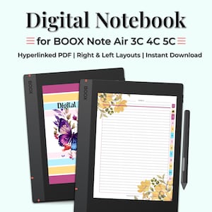 Quaderno digitale per BOOX Note Air 3C 4C 5C / 12 modelli PDF con collegamento ipertestuale
