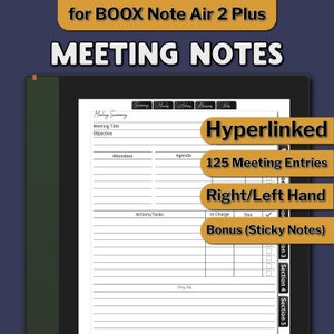 BOOX Note Air 2 Plus Meeting Notes, Boox Note Air 2 Plus Templates ...