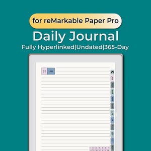 Undated Daily Journal for reMarkable Paper Pro, Digital Daily Journal, Templates for reMarkable Pro, Digital Download