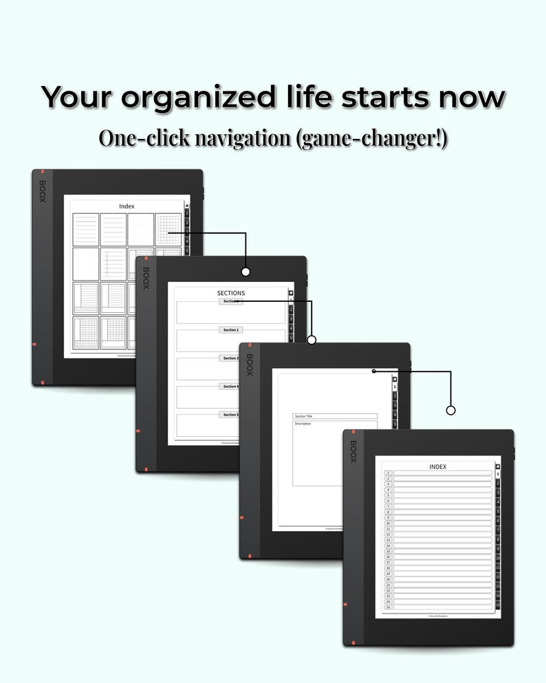 Digital Notebook for Boox Note Air 3C 4C 5C | 15 Hyperlinked Templates ...