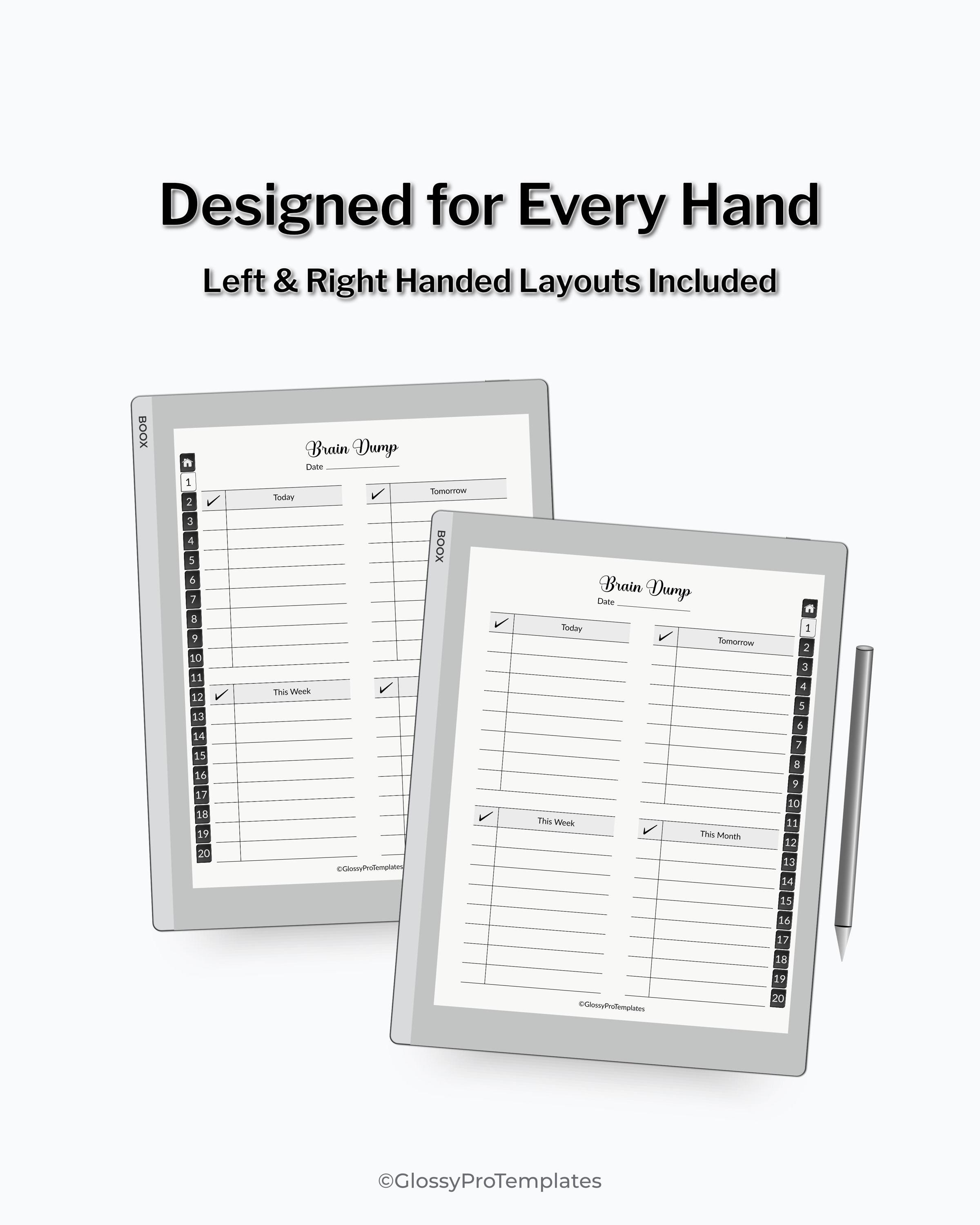 Brain Dump Template BOOX | Hyperlinked Priority Matrix | Digital Task ...