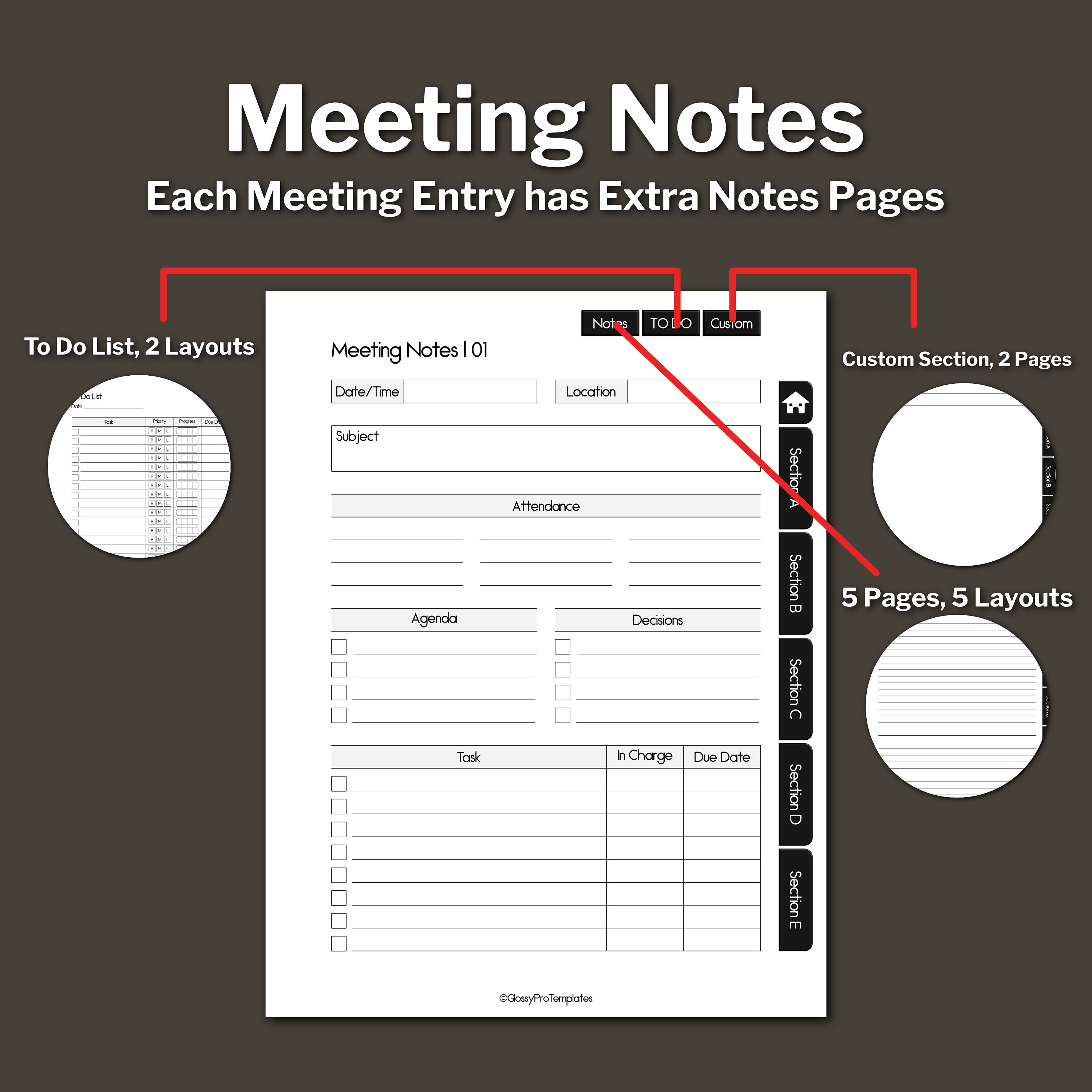 Supernote Notes Buy SUPERNOTE Meeting Notes, Supernote Templates, Meeting Minutes ...