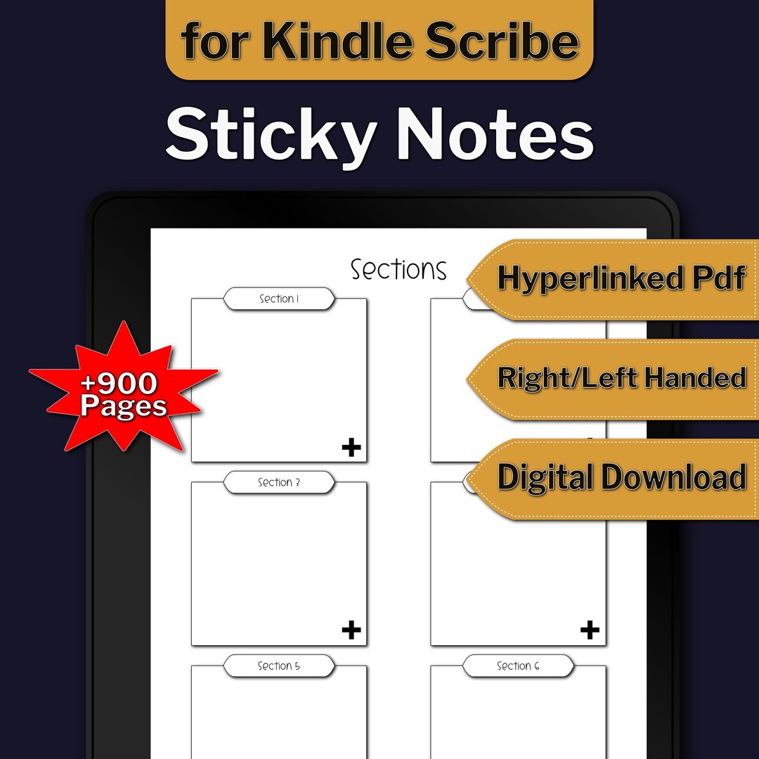 Custom Sticky Notes for Kindle Scribe, Sticky Notes, Kindle Scribe Templates, Digital Download